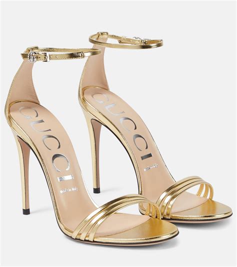 gucci metallic leather platform sandals|Gucci leather sandals for men.